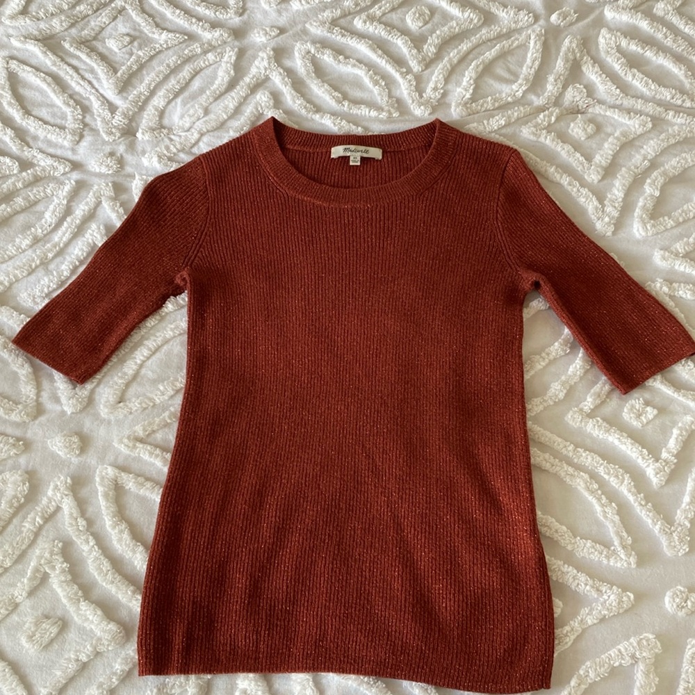 Madwell Evening Sparkle Ribbed Sweater Top